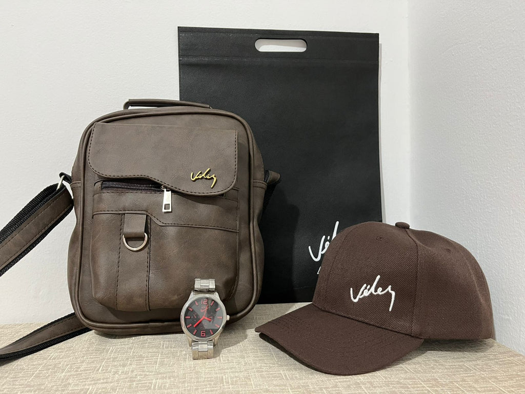Trio bolso 26 cm GORRA + RELOJ + bolsa