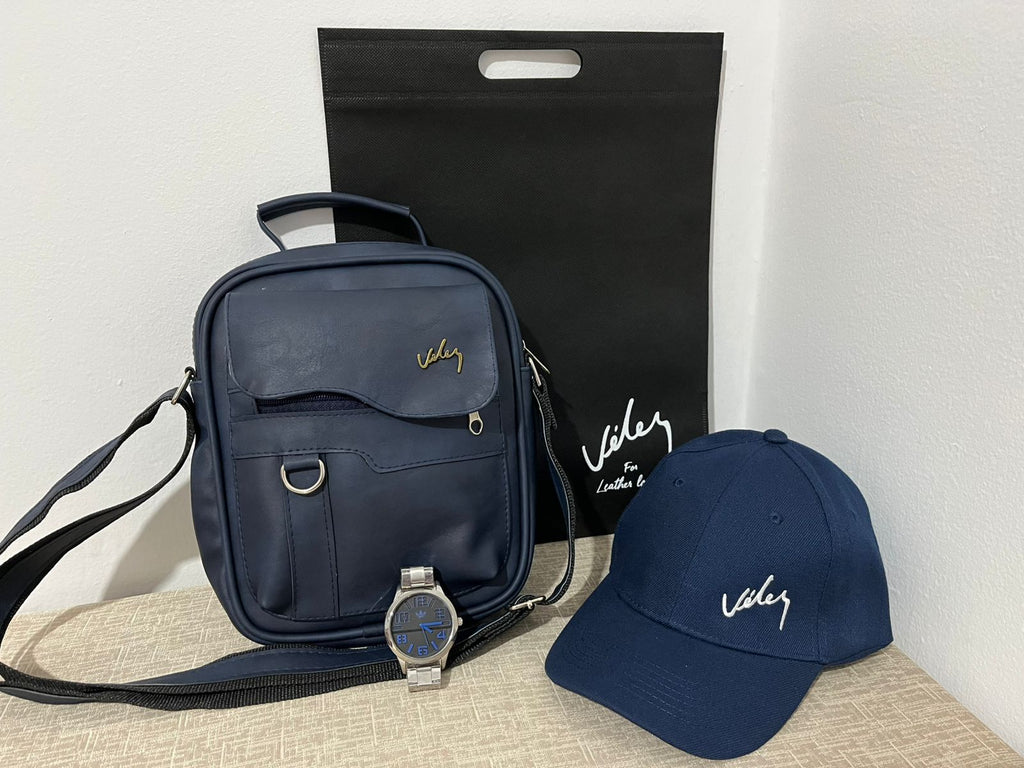 Trio bolso 26 cm GORRA + RELOJ + bolsa